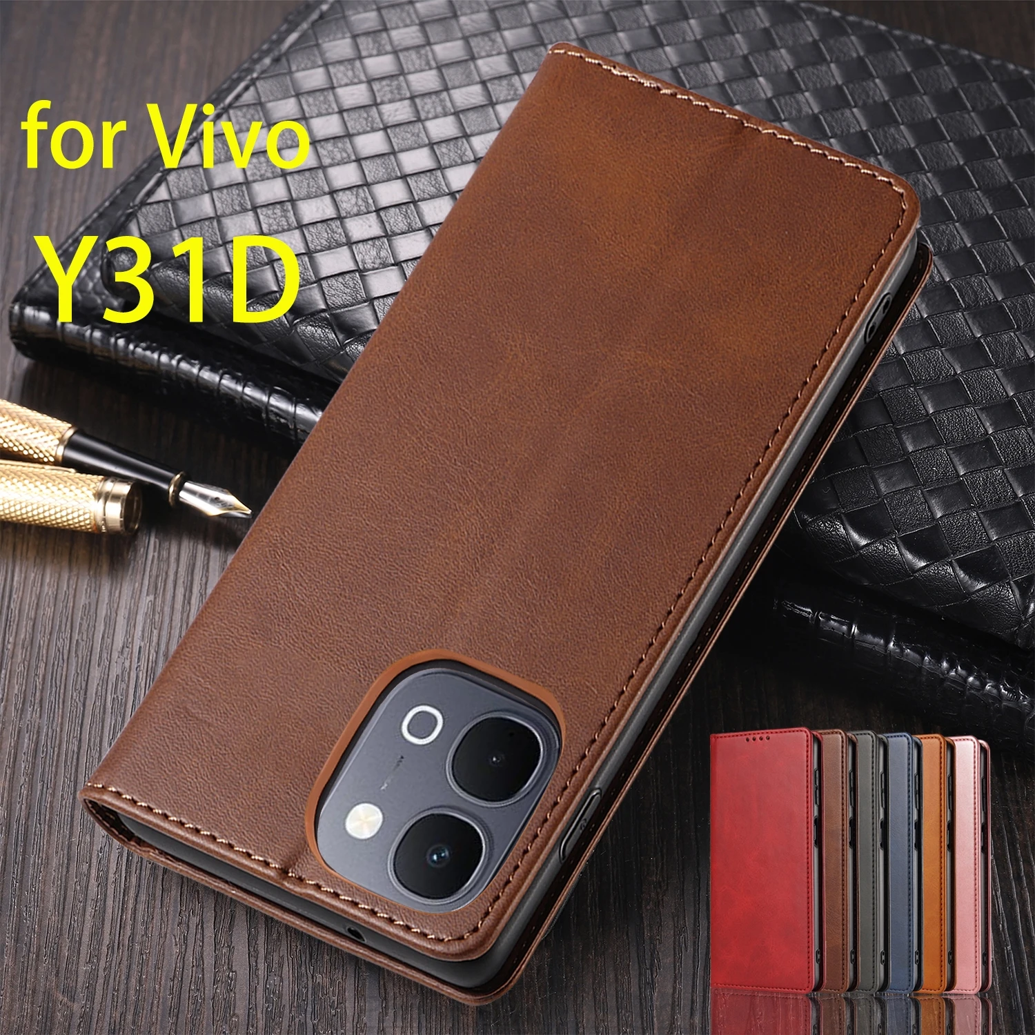 

Leather Case for Vivo Y31D 4G 6.75" Flip Case Card Holder Holster Magnetic Attraction Cover Wallet Case Capa Fundas Coque