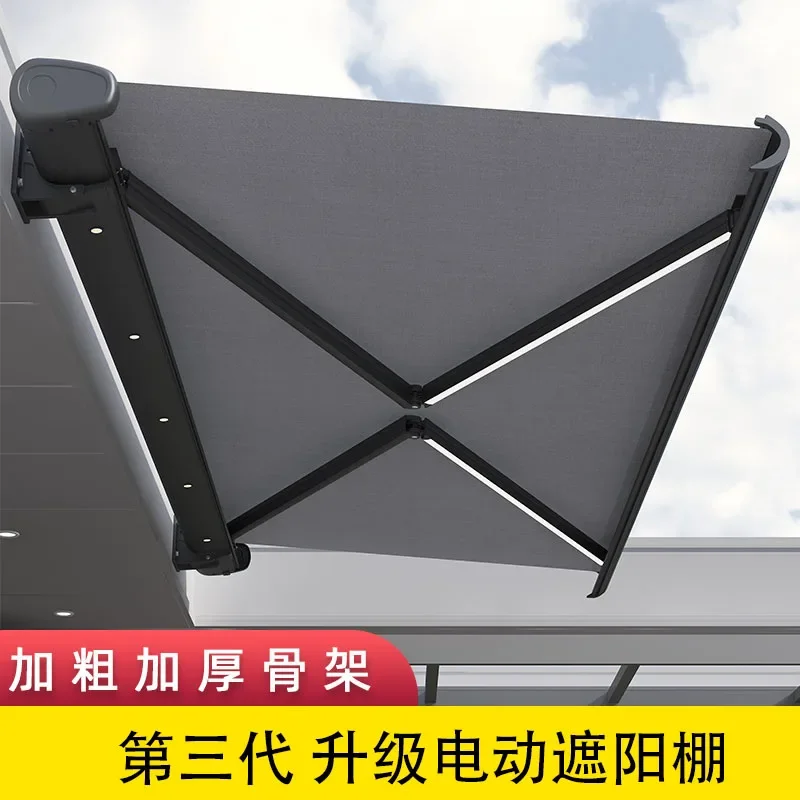 Awning telescopic folding tarpaulin outdoor eaves household courtyard balcony facade canopy