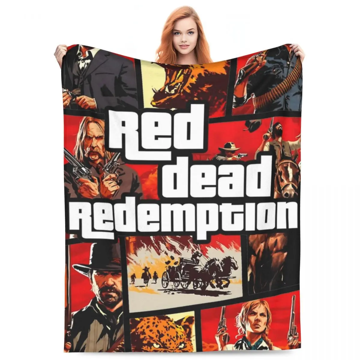 Relax Red Dead Redemptions Game Lover Blanket Stuff Bed Decorative Throw Blankets Warm Fleece for Travel