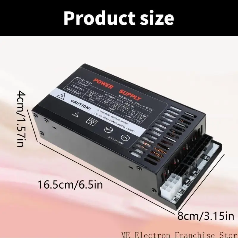 T5EA 110-264V 600W Unidade fonte alimentação completa para jogos PC Flexs ATXS 1U