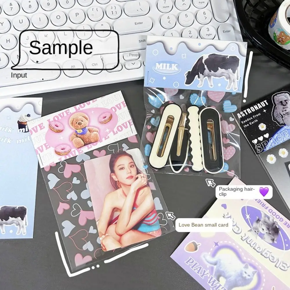 Idol Card Holder Idol Card Peripheral Storage Gift Bag Transparent Self Sealing Love Jewelry Self-adhesive Bag PE Waterproof