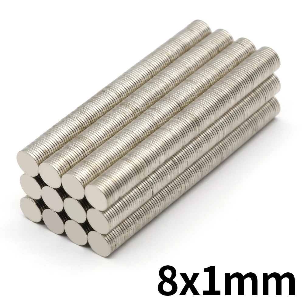 

50/100/200/500/1000Pcs Small Round Magnet 8x1 Neodymium Magnet N35 8mm x 1mm Permanent NdFeB Super Strong Powerful Magnets imans