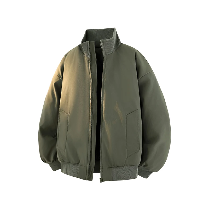 GIOIOMEN ملابس قطنية ، 2025New النمط الأمريكي الوقوف طوق سميكة الدافئة فضفاضة سترة قطن عادية معطف ، سترة الشتاء الرجالية #4