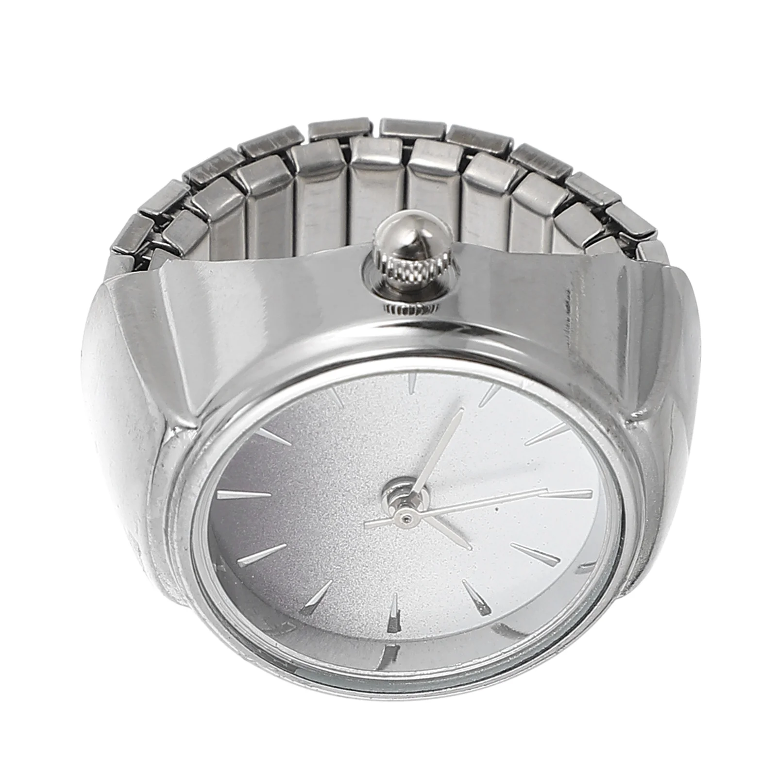 

Stylish Elastic Ring Watch Quartz Powered Round Finger Watch Casual Chic Decoration for Daily Outings Festival Gifting