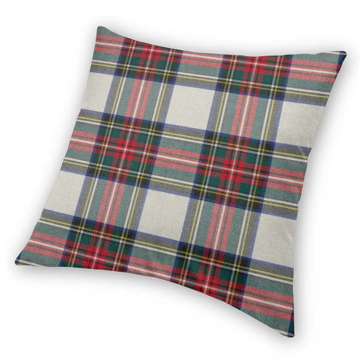 Taie d\'oreiller imprimée en velours de lin polyester tartan, taie d\'oreiller décorative zippée, housse de coussin pour la maison, robe Stewart