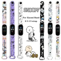 Snoopy Strap for Xiaomi Mi Band 6 5 4 3 Bracelet Strap Women Men Correa for Xiao Miband 5 4 Strap Smart Watch Wrist Mi Band 5 6