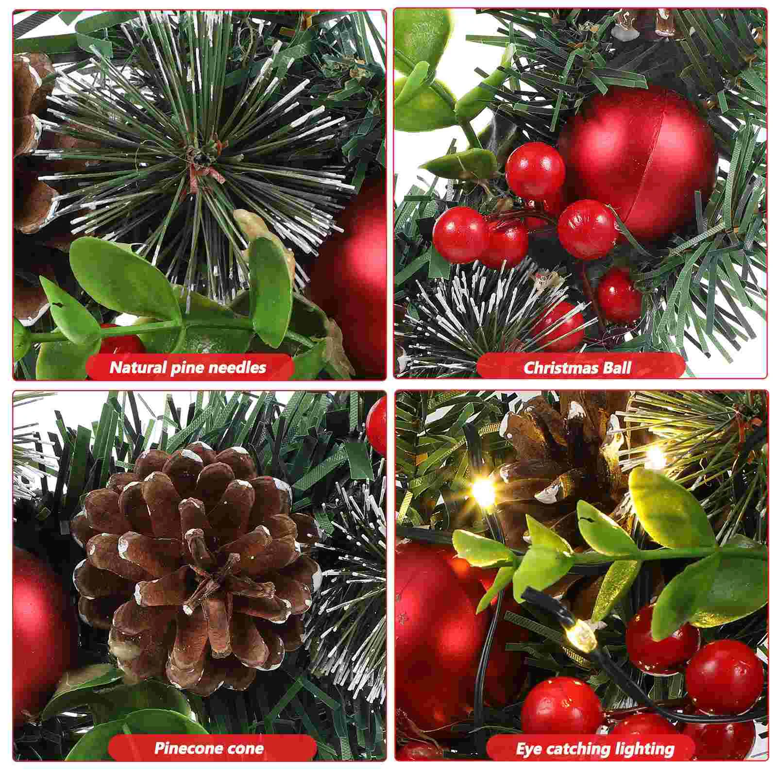 Adornos circulares de vid de Navidad, suministros de decoración colgante, escena de Festival, corona decorativa, árbol para el hogar