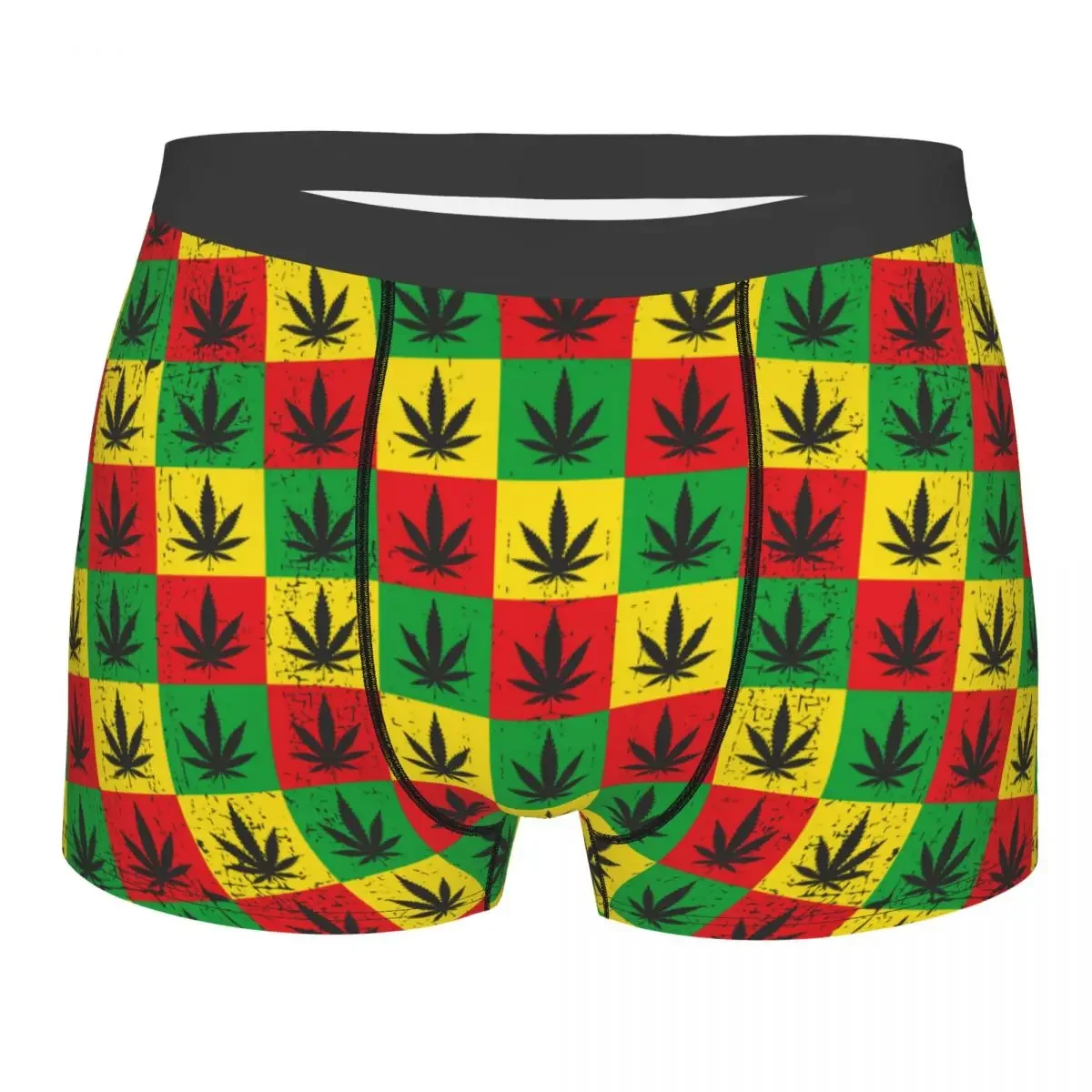 

Funny Boxer Cannabis Leaf Shorts Panties Briefs Men Underwear Colorful Leaves Floral Breathable Underpants for Homme S-XXL