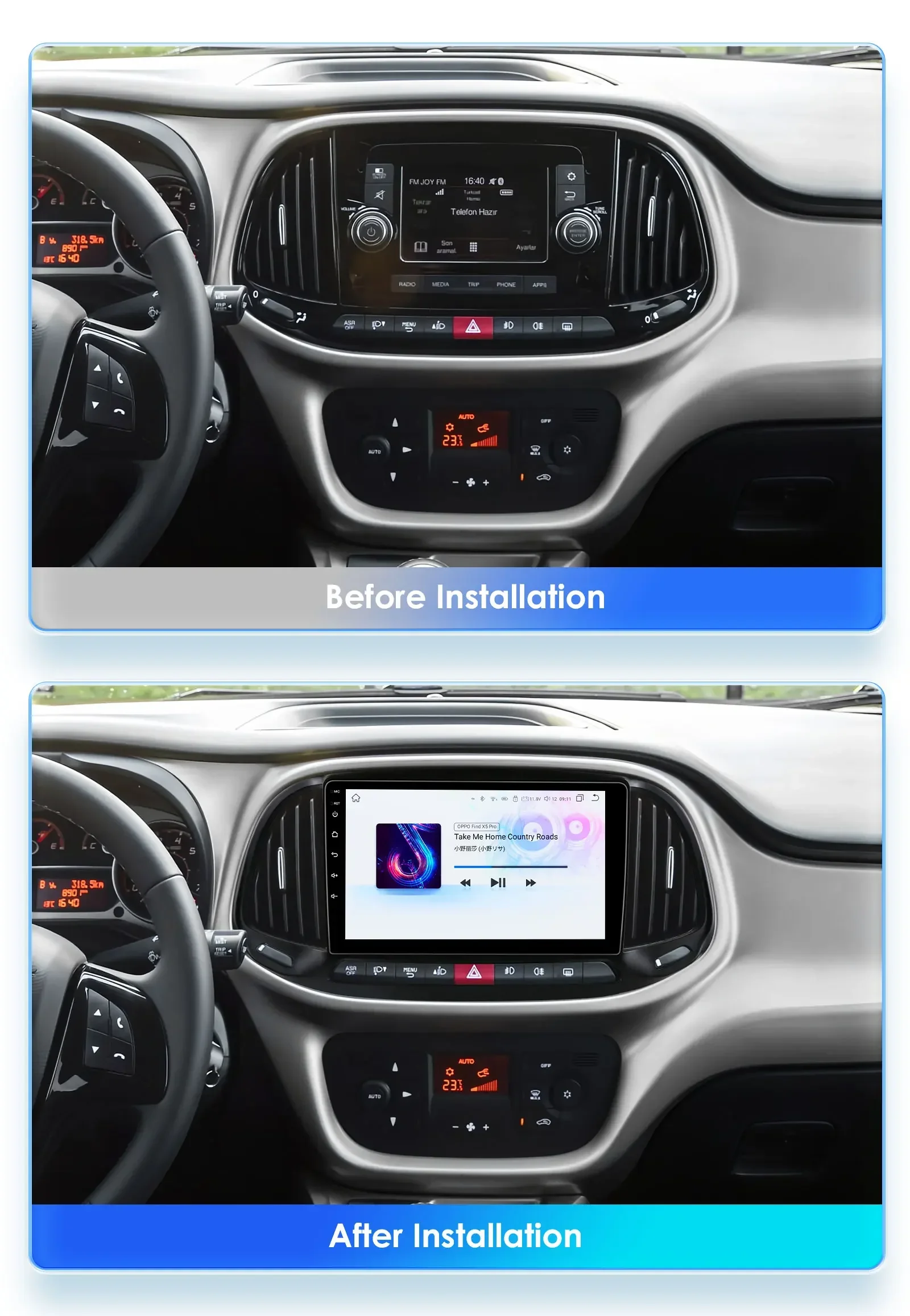 Android 13 Car radio multimedia Video player For Fiat Doblo 2015-2019 4G Carplay GPS navi Stereo 2din WIFI touch screen Audio FM