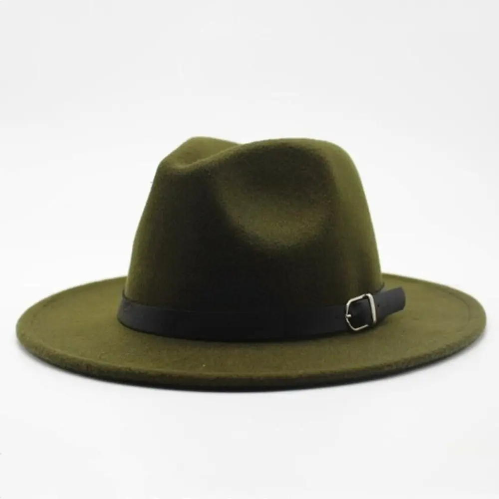 Breiter Rand, britischer Fedora-Hut, für formelle Anlässe, Herren-Winterhut aus Filz, Jazzhut, einfarbiger Wollhut, für Herbst und Winter. – Detail 11