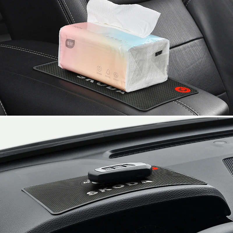 Car Interior Anti-Slip Mat Dashboard Sticky Auto Phone Holder Storage Pad For  Skoda Fabia Rapid Superb Octavia A5 a7 2 Kodiaq