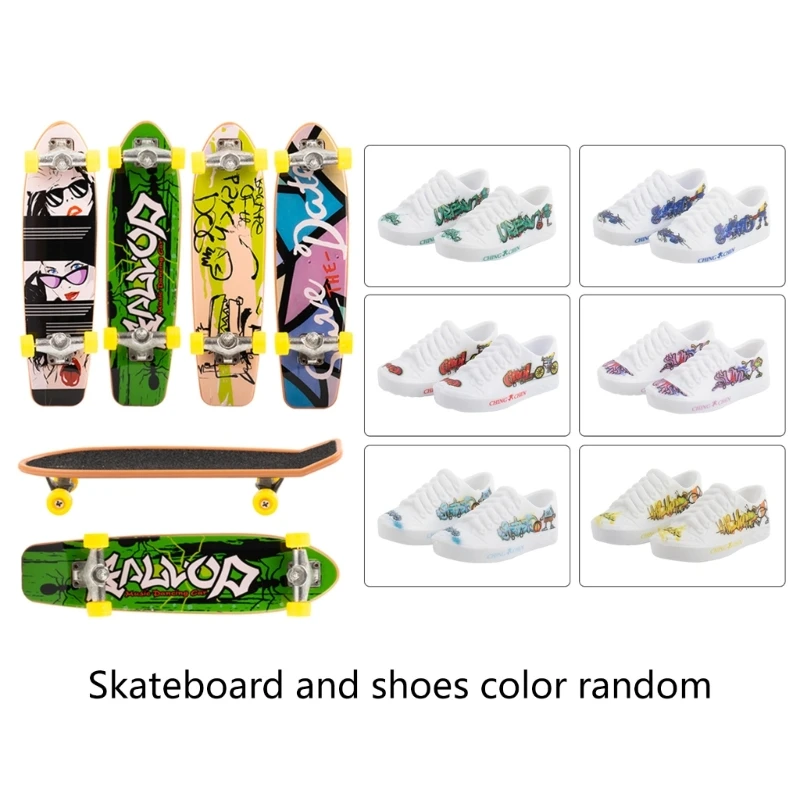 Mini Finger Toy Set Finger Skateboard/Finger Bike Toy with Shoes Pants Shirt Finger Skate Boarding Toy Kids Adult Favor