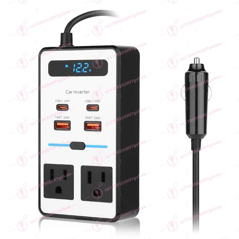 Car Inverter Plug-in Double US Standard Inverter Fast Charging Pd65w Car Inverter 110v with Display