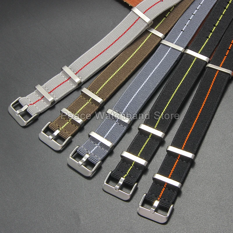 ​ ​ 미끄럼 방지 나일론 스트랩 흰색 검정색 파란색 카키색 ​ ​   오메가 블랙 서브마리너 티소 론진 논스크래치 표면 시계줄용
