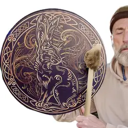Shaman Drum Spiritual Instrument With Drum Stick Sound Healer Shaman Drum For Spiritual Music Reflection Meditation