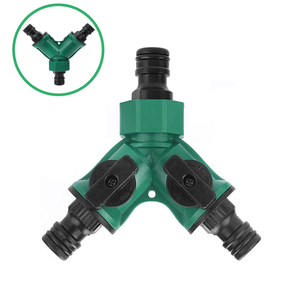Garden Water Pipe Connectors Pipe Three Way Plastic Valve with Switch Garden Hose Connector for Landscaping Flower Planting