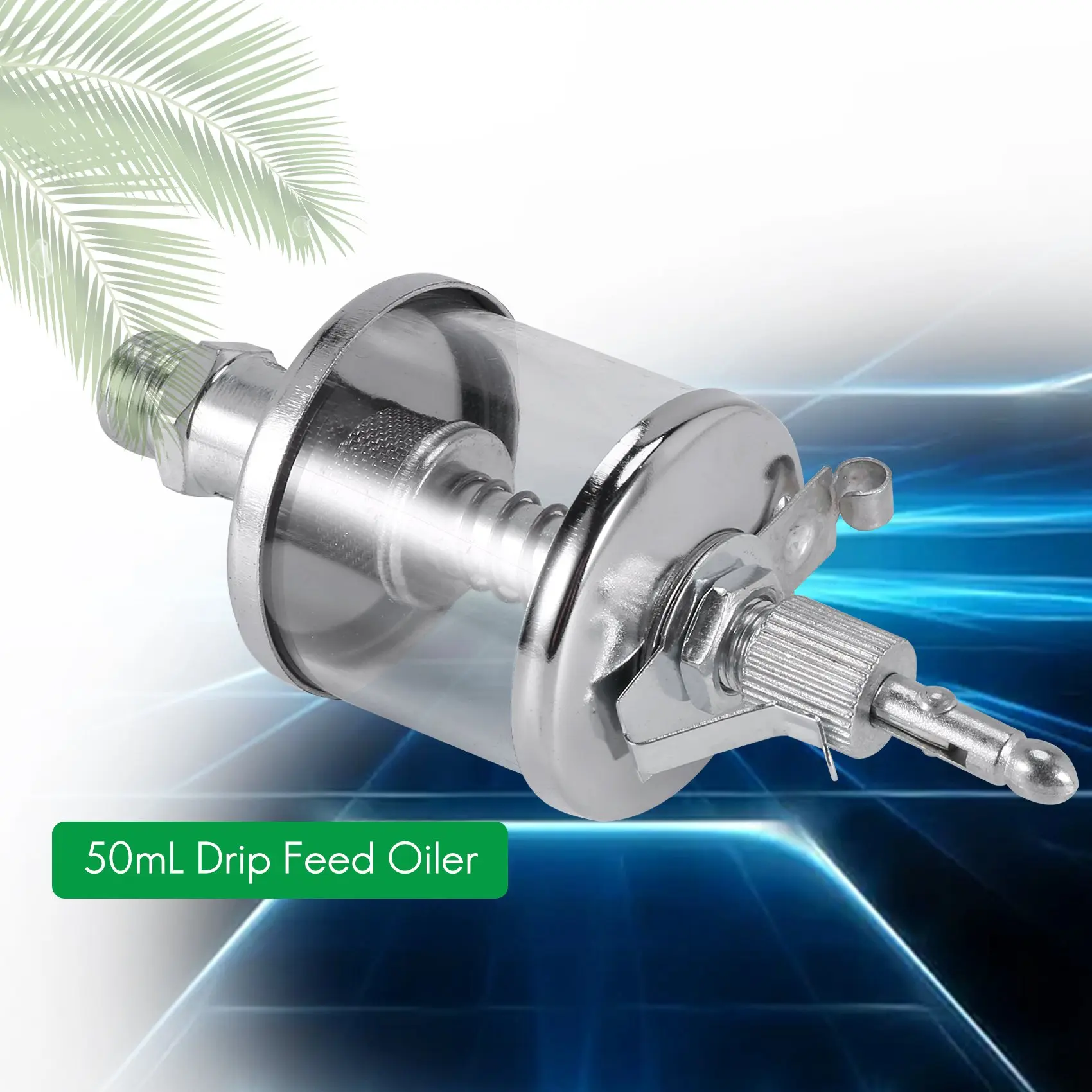 صديقة للبيئة 50 مل محرك آلة التشحيم زيت الجاذبية بالتنقيط تغذية مزيتة واضحة + فضية