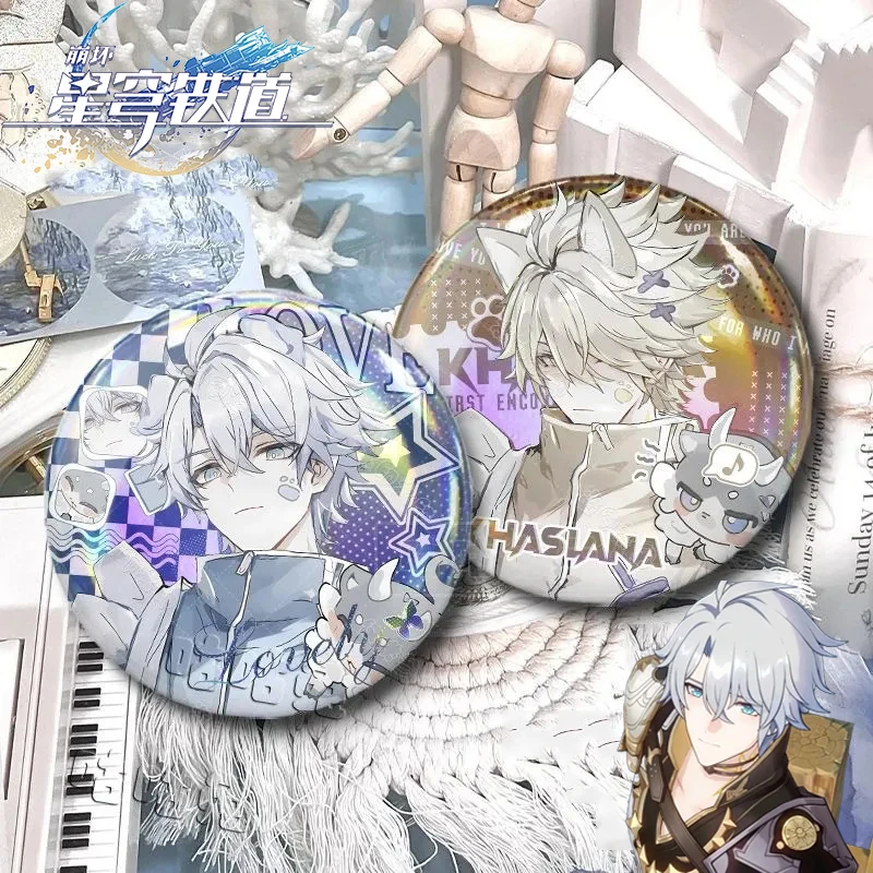 

Game Honkai Star Rail Khaslana Phainon Cosplay Badge Cartoon Metal Brooch Bag Clothes Corsage Pins Jewelry Accessories