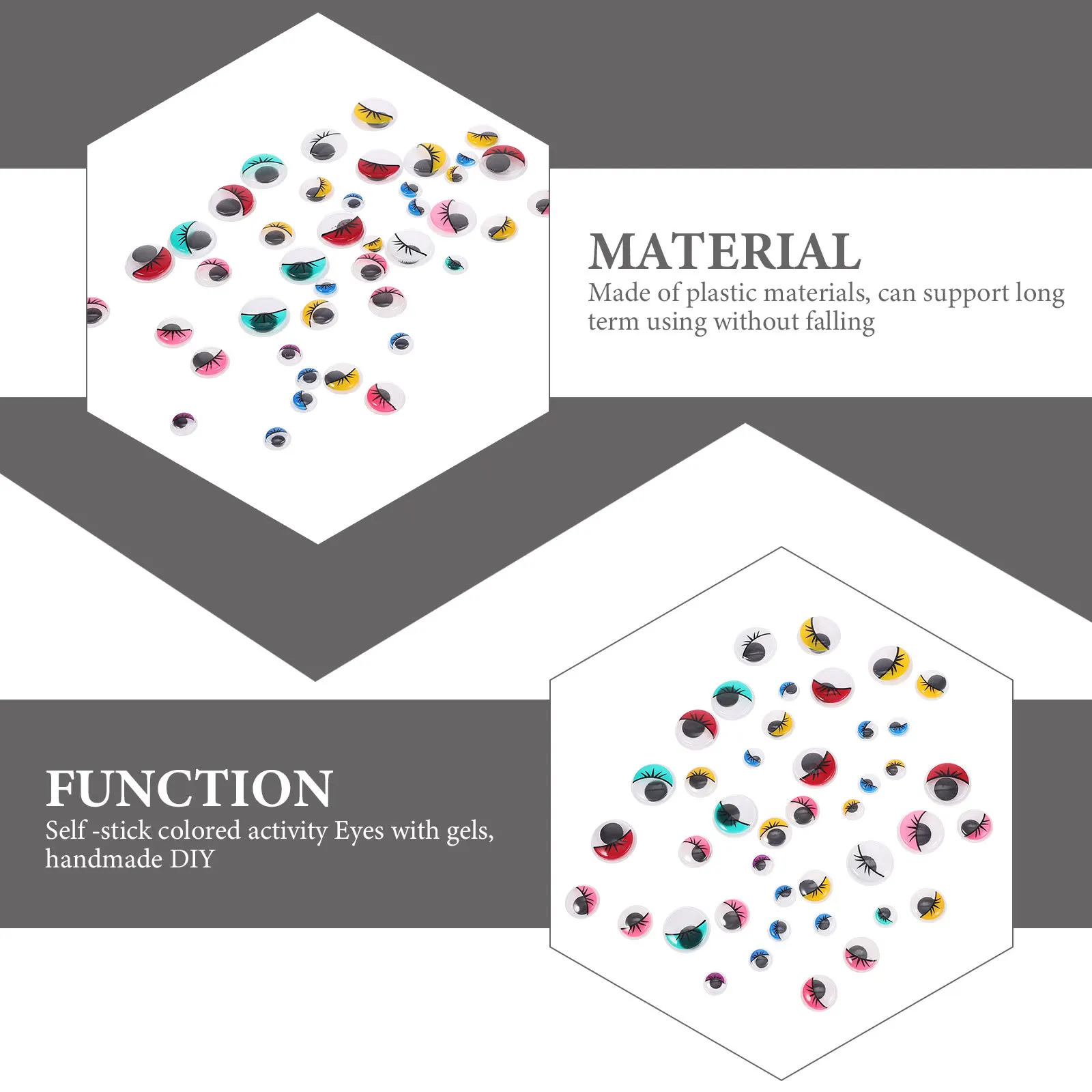 84 قطعة من ملصقات مقلة العين DIY ملونة ذاتية اللصق للعيون البلاستيكية للحرف اليدوية ملصق ديكور للعين الكرتونية