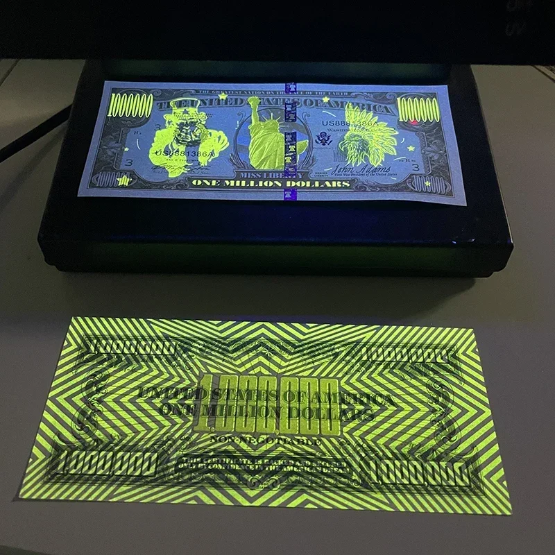 الحرف الرائعة 10 قطعة/100 قطعة الأمريكية مليون دولار ورقة تمثال الحرية الأشعة فوق البنفسجية المضادة للتزييف الرقم التسلسلي الأوراق النقدية #1