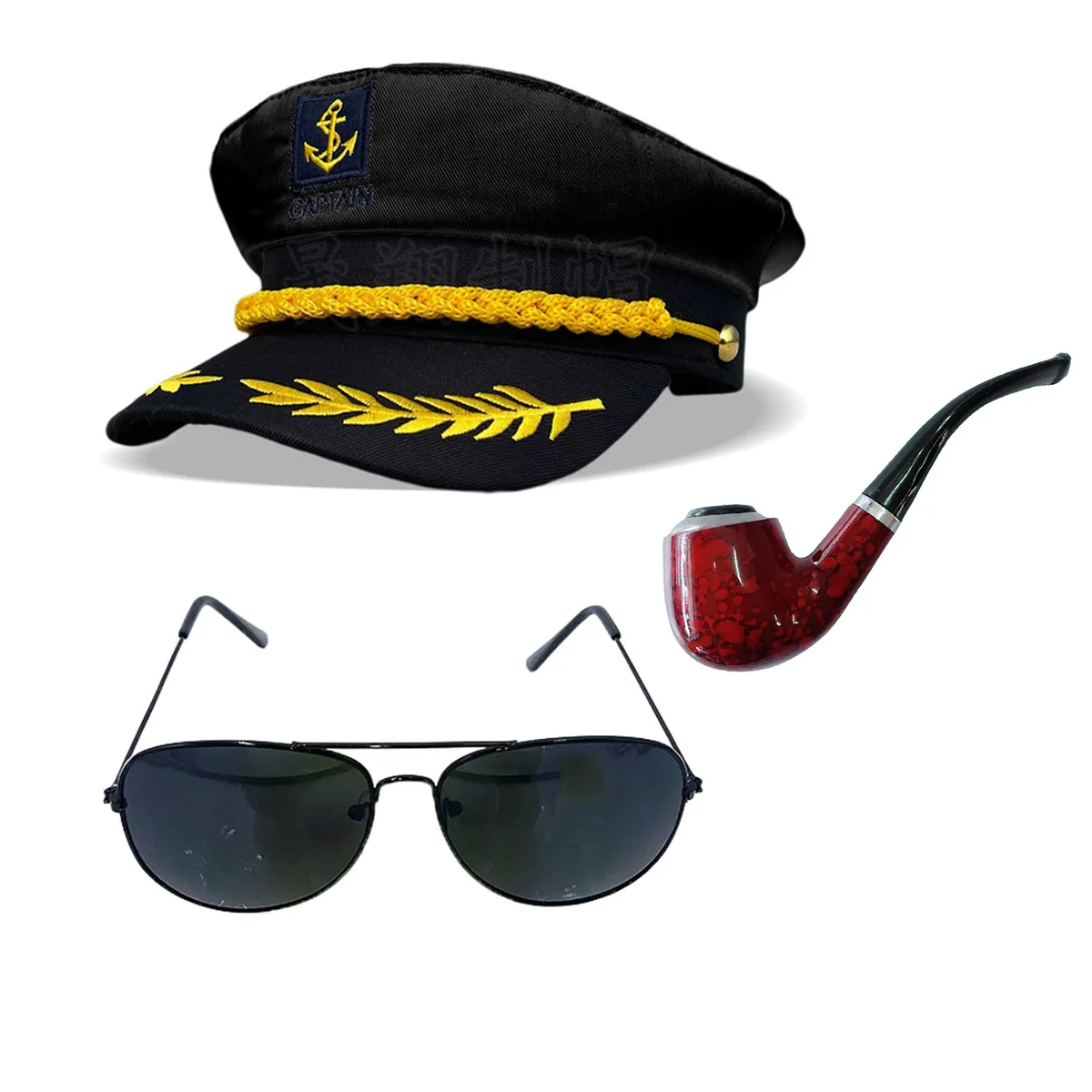 Festival Party Cosplay Marine-Kapitän Verkleidungs-Kostüm Zubehör Matrosen-Rollenspiel Hut-Set – Detail 13