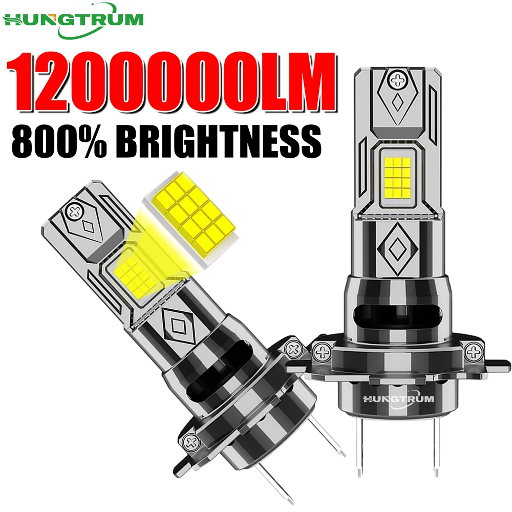 

Суперяркая светодиодная лампа H7 1200000LM 1200W с 800% повышенной яркостью, чипы CSP 9084, Plug and Play, для автомобиля, 6000K, с вентилятором