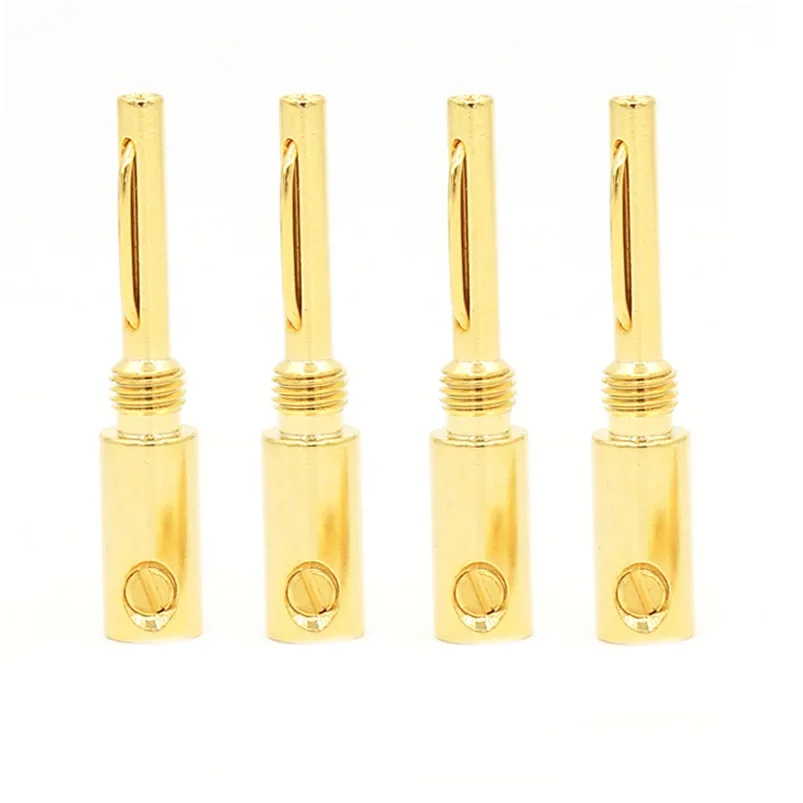 Silver Plated Gold-plated Card Slot Banana Head Speaker Plug Speaker Cable Connector Audio Aux Cable Wiring Plug