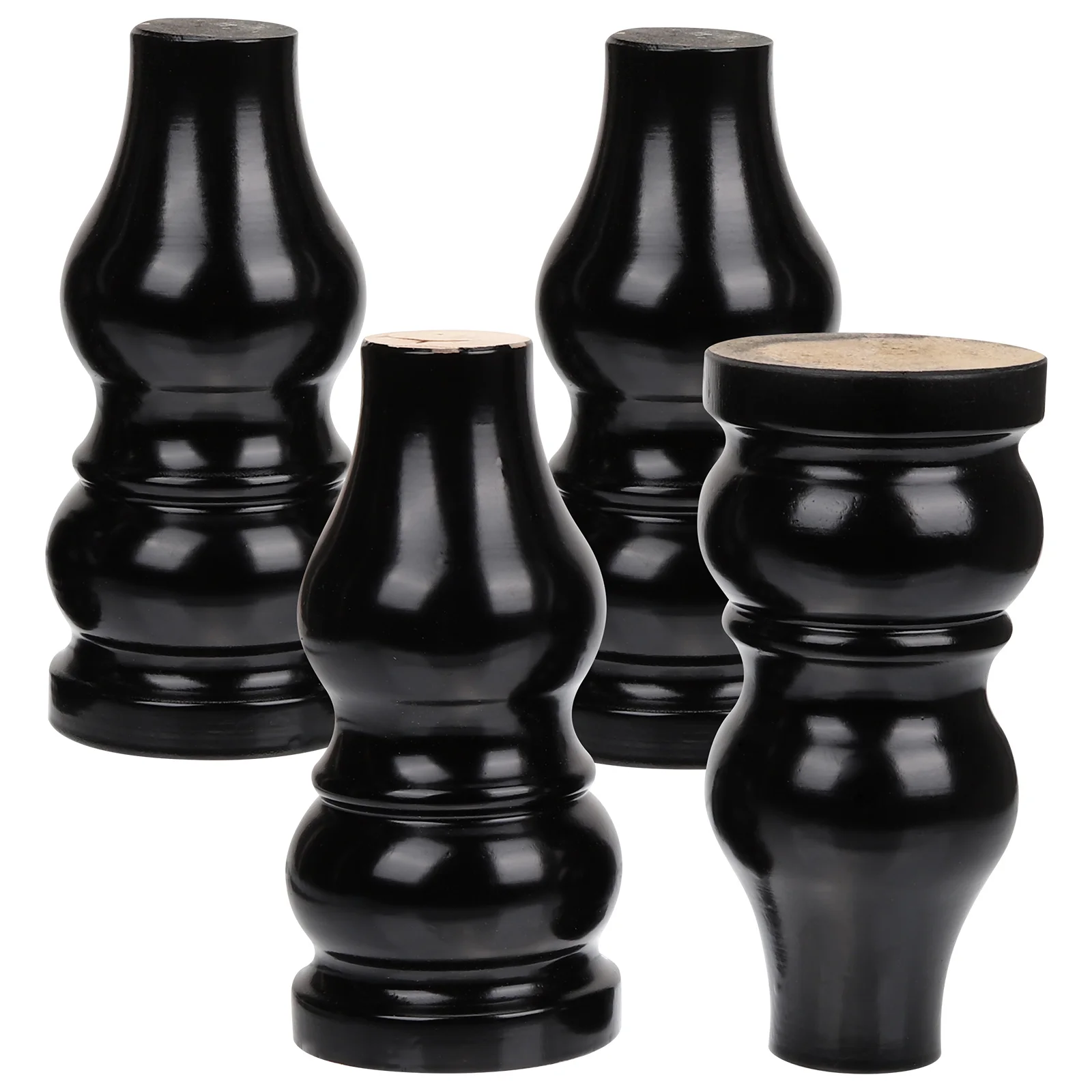 

4Pcs Durable Sturdy Wooden Furniture Legs Sofa Table Legs Round Shape Simple Design Easy Installation Furniture Feet