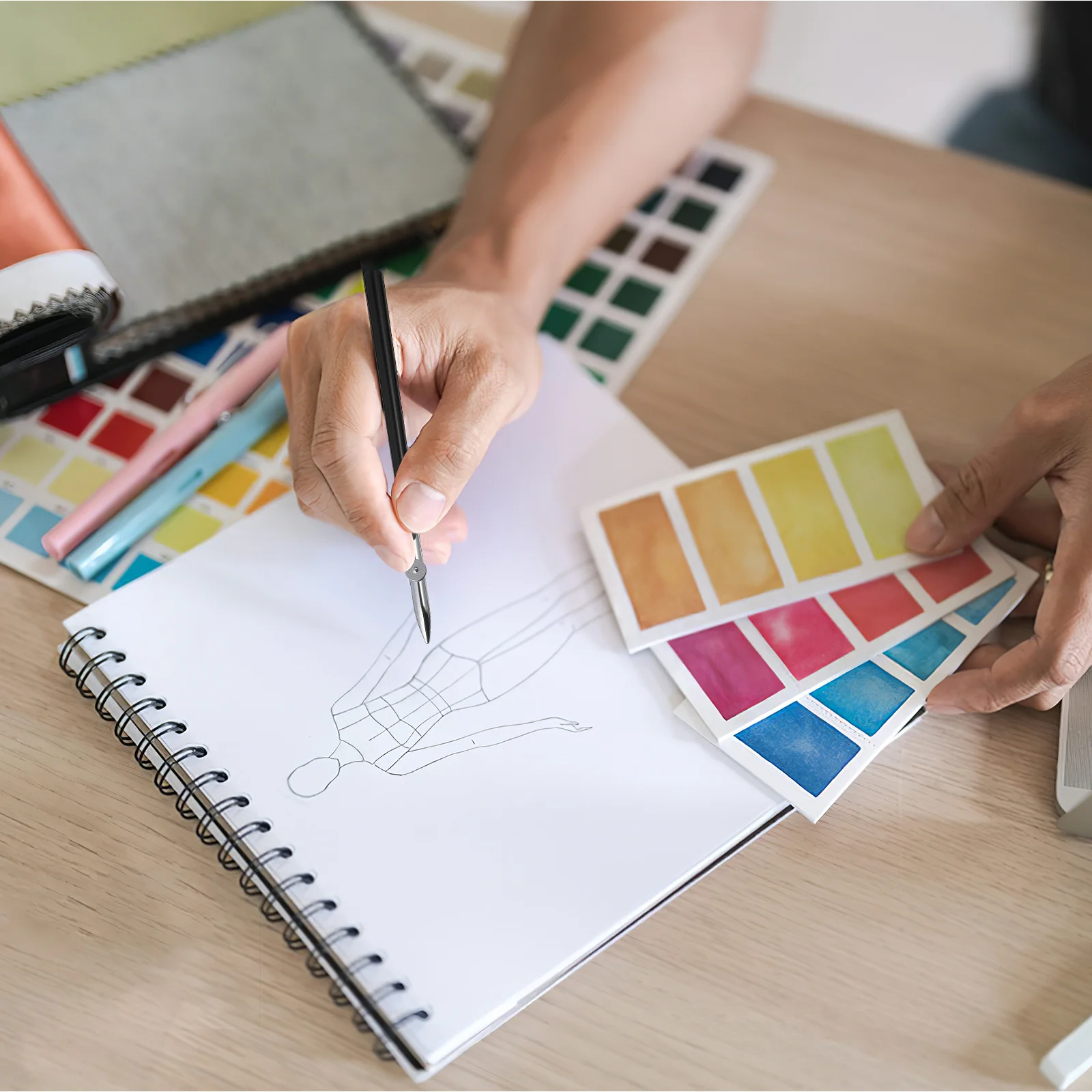 مجموعة مكونة من 3 قطع لرسم الخطوط الدقيقة واستخدام الخط الفني مع سائل إخفاء الغواش الحبر المعدني المستقيم القابل للتعديل