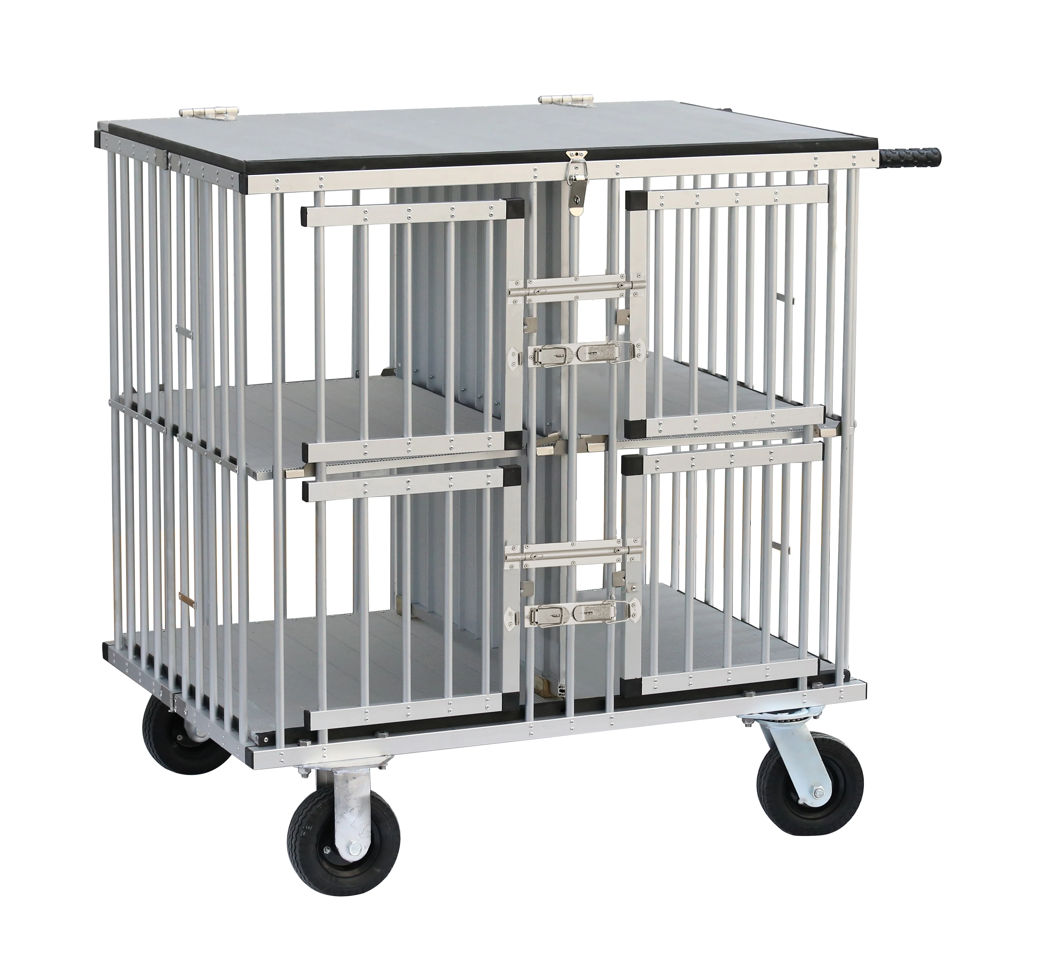 KB-511 Aluminum Light-weighted Dog Cage Trolley Large Pet Show Trolleys