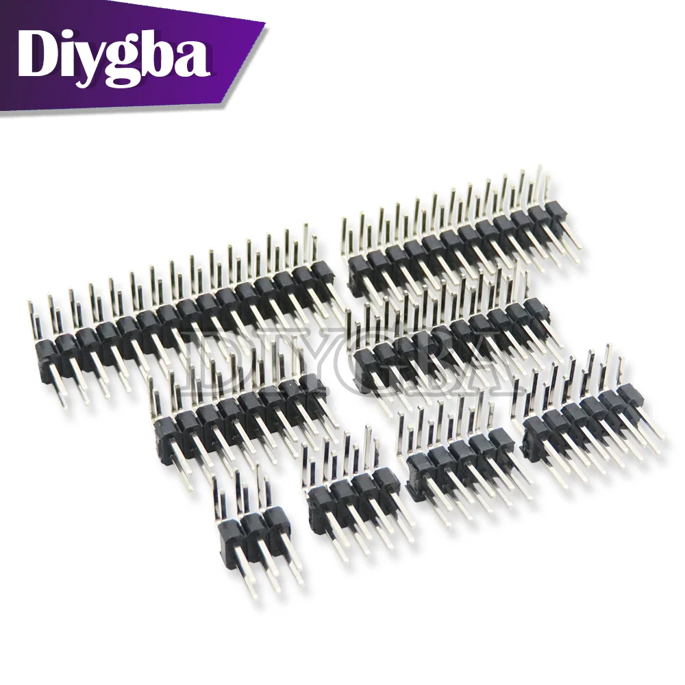 10PCS 2.54mm Double Row Right angle Male Breakaway PCB Board Pin Header Connector Pinheader 2 * 3/4/10/12/15/40Pin For Arduino