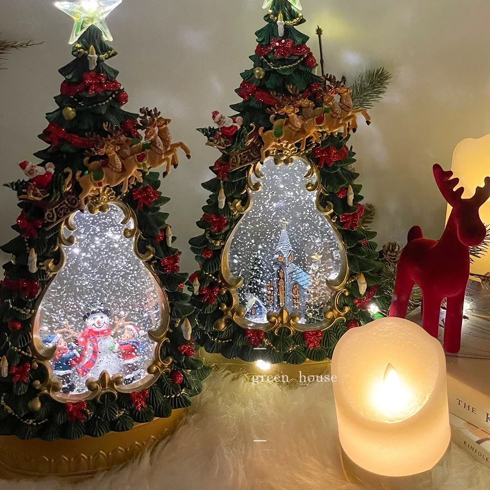 Three-Dimensional Christmas Tree Music Light Snow Scene Decoration Night