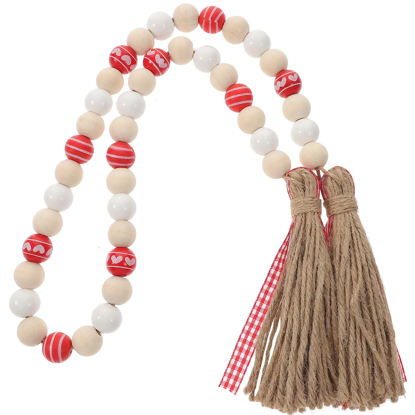 

Rustic Wooden Beads Garland Valentine Decor for Home Wall Door Bottle Vase Bookshelf Tiered Tray Fall Wedding Decoration
