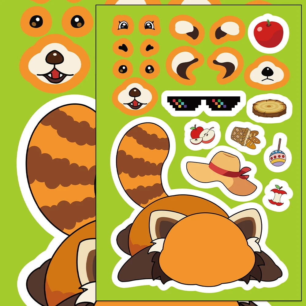 

8/16sheets Children DIY Animal Puzzle Stickers Make Your Own Game Decals Cartoon Assemble Jigsaw Decoration Sticker Kid Toy Gift