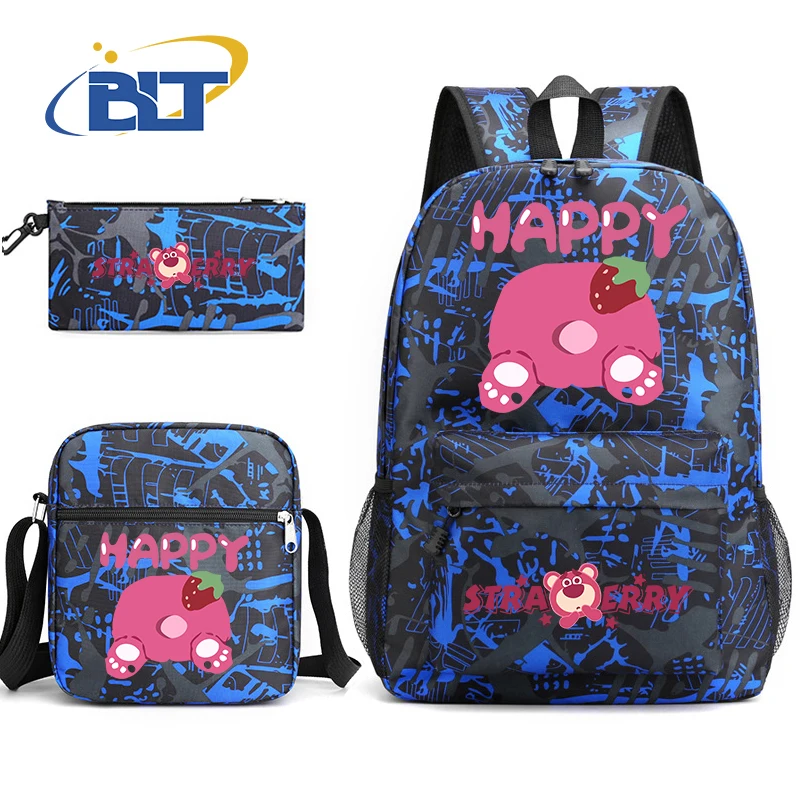 MINISO lotso beer print student schooltas set kinderschoudertas rugzak etui 3-delige set