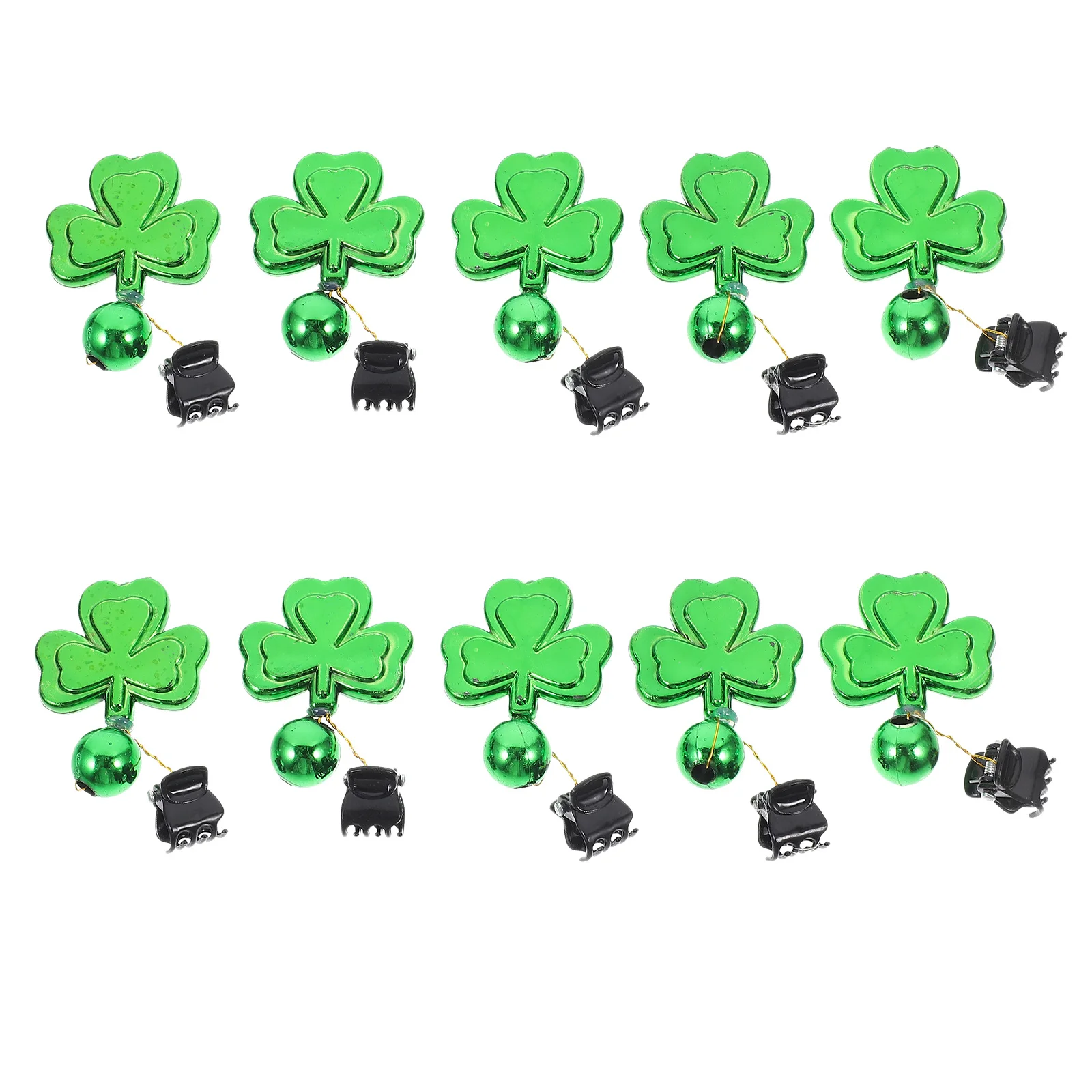 

Зажимы для бороды в виде клевера, зеленые нити, безделушки для волос на лице, украшение для бороды, Рождество, мини-зажим на день Святого Патрика, домашний декор