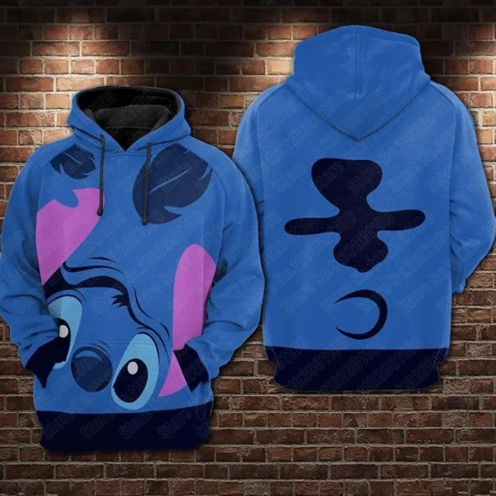 Disney Lilo & Stitch Men Women 3D Print High Quality Fleece Zipper Hoodies Pullover Tops Dropshipping