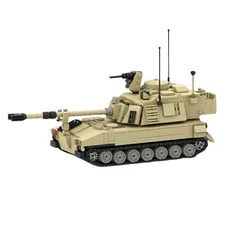 1:35 Scale Military Building Block M109 Tracked Mobile Artillery Brick Assembly Model Collection Display Puzzle Kids Toy Gifts