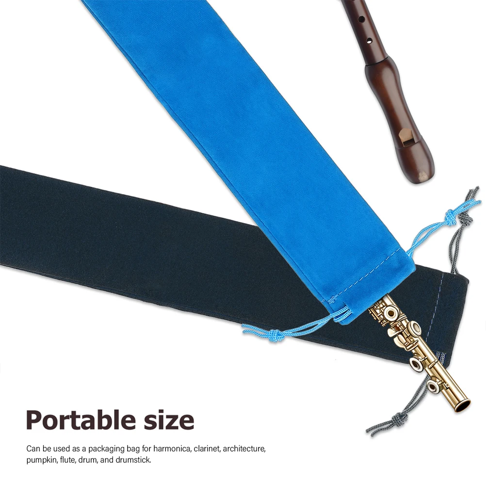 

3pcs Vertical Flute Bag Flute Storage Bag Piccolo Carry Bag Music Instrument Drawstring Pouch Portable Recorder Flute Case Bags