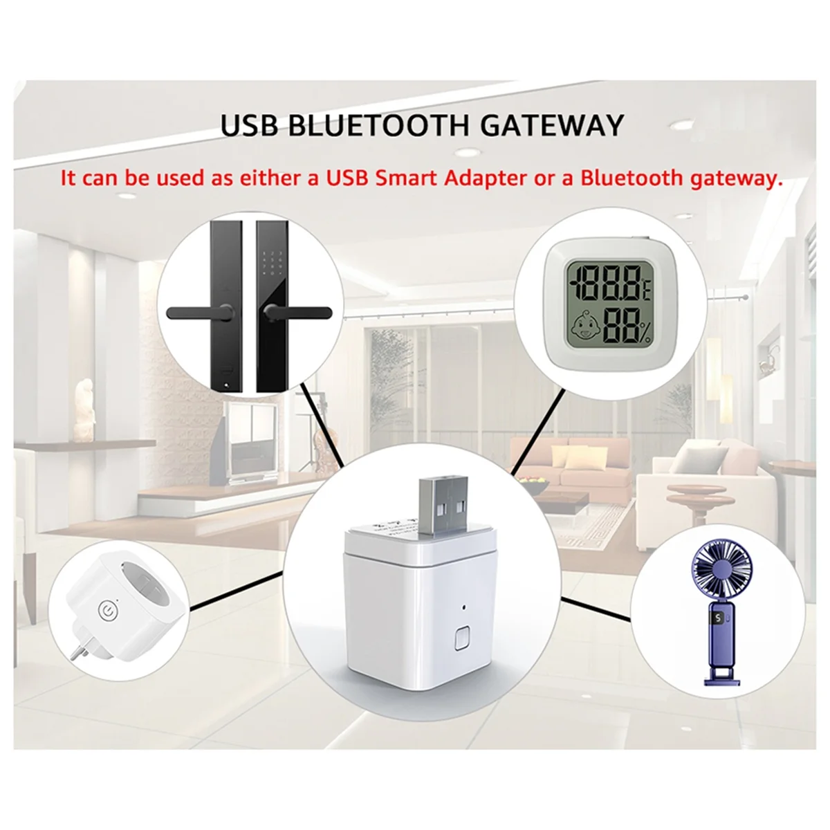 Tuya Multi-Mode Smart USB Bluetooth Gateway Adapter Switch 5V2A WiFi Power Adapter Charging Head Voice Timing Control
