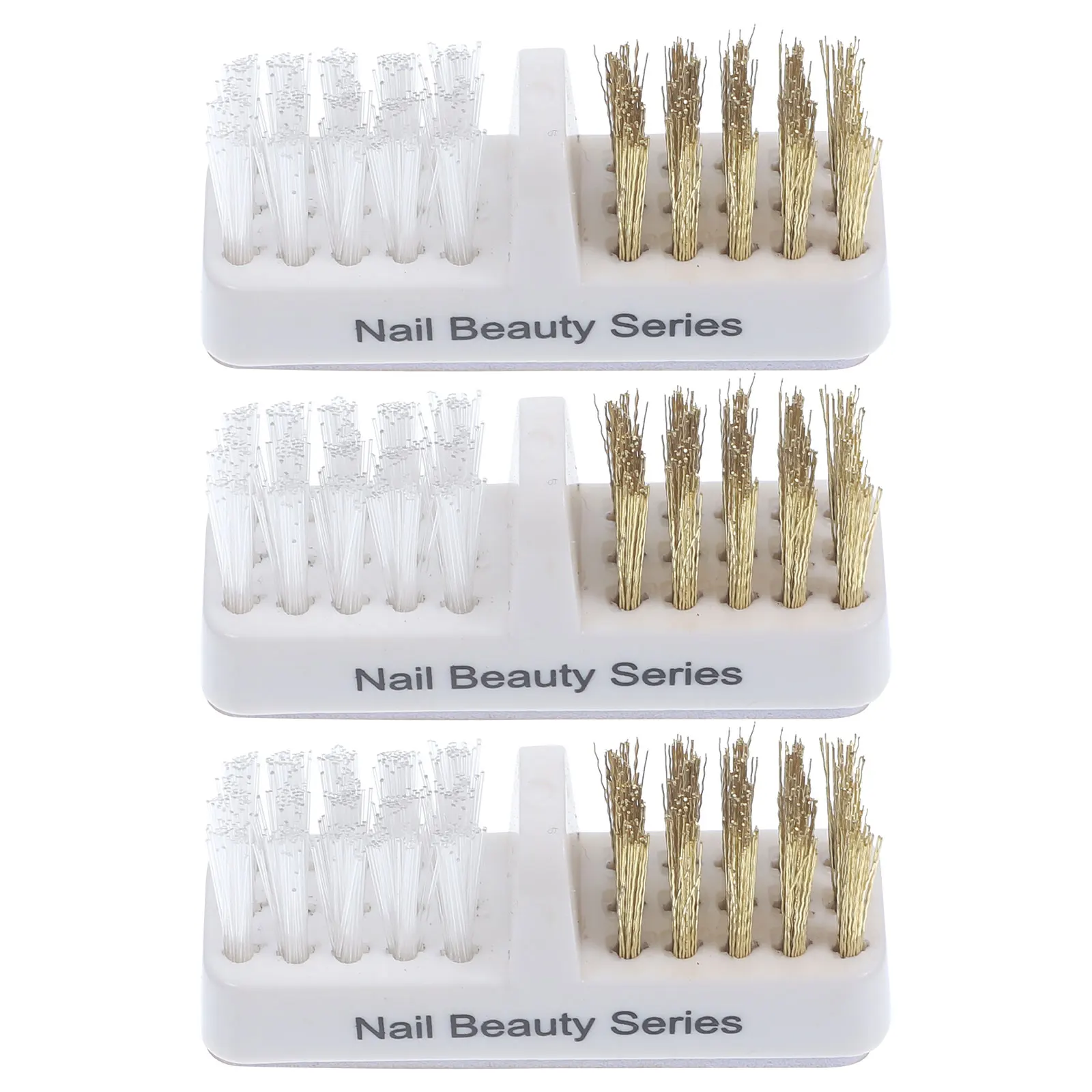 

3 Pcs Nail Cleaning Brush Copper Wire Rubber Bristles Drill Bit Cleaner Salon Home Use Portable Size Gift Nail Lovers