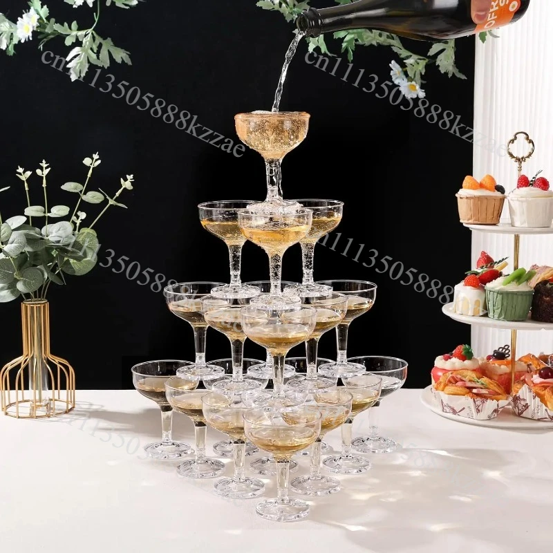 20/40/60Pcs Plastic Champagne Coupe Glasses for Parties 5 oz Disposable Champagne Glasses Unbreakable Acrylic Martini Glass