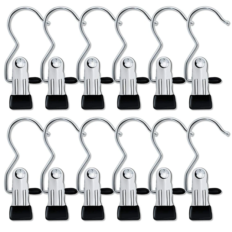 

30PCS Legging Organizer For Closet Pants Hangers Space Saving Portable Stainless Steel Single Clips