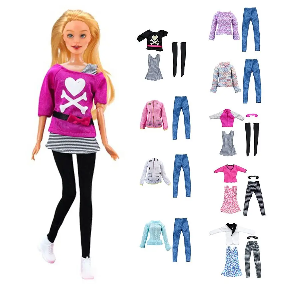 

1 комплект, модная кукольная футболка, куртка, брюки, сделай сам, повседневная одежда ручной работы, кукольные свитера, джинсы, брюки для куклы 1/6/для куклы 29 ~ 32 см