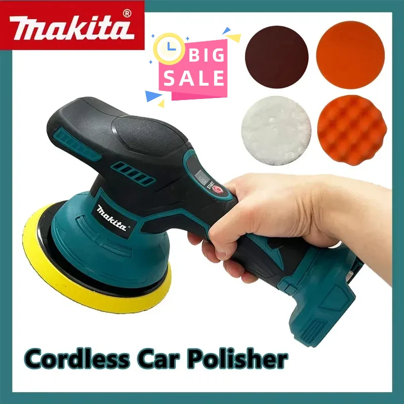 

Makita Cordless Polisher 8 Gears Digital Display Electric Polisher Auto Car Waxing Polishing Machine For 18V Lithium Battery