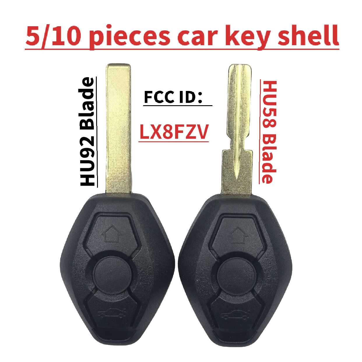 

5/10 pieces Uncut HU92/HU58 Track Key blank blade For BMW EWS CAS2 Remote Emergency Insert Car Key Shell FCCID LX8FZV key shell