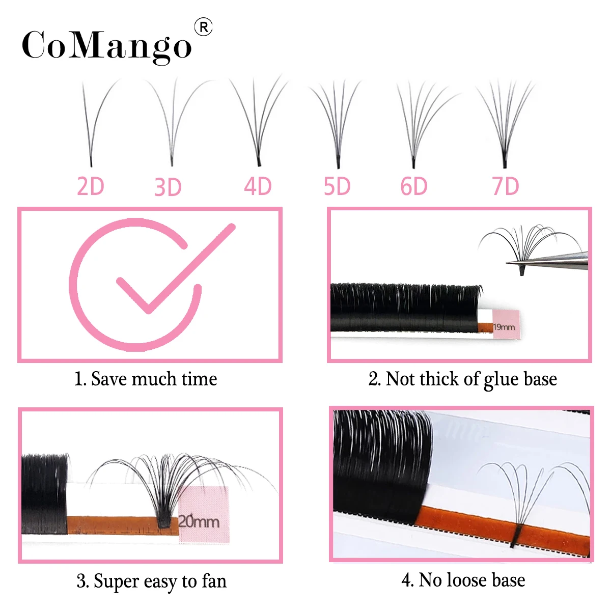 C/D/DD Curl Easy Fan Lashes Fast Bloom Eyelash Extension Self-Making Volume Fans Lash Extensions Cat Eye Lashes Wisp Lashes