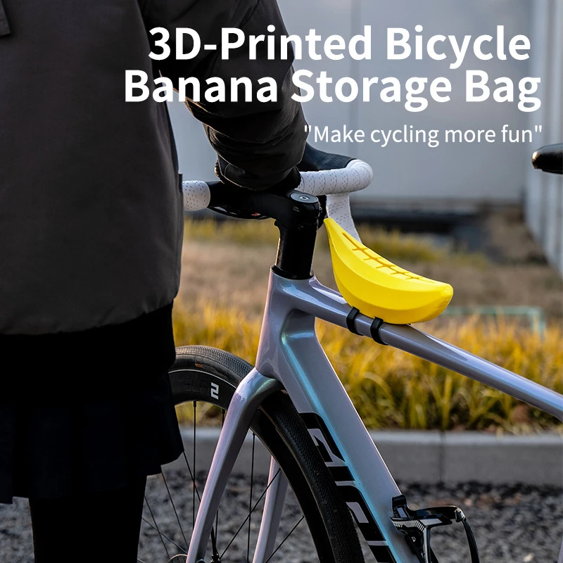 

3D Printed Waterproof Bicycle Banana Bag Bike Front Frame Saddle Bag Portable Cycling Storage Pouch for Mountain Road Bike