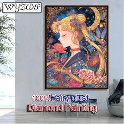 Cartoon Girl, 100% Fairy Dust Diamond Painting Kits, Diamond Embroidery Gem Cross Stitch AB Diamond Art, Full Crystal Home Decor