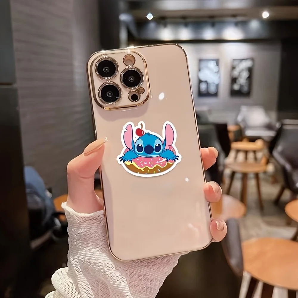 50개 디즈니 귀여운 스티치 스티커, 만화 장식, 노트북, 여행 가방, 휴대폰 및 물병에 적합